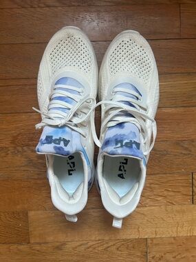 APL Cream Knit Sneakers with Light Blue Detail